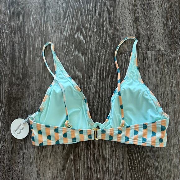 NWT B Swim Sahara Lurex Wyatt Bikini Set Geometric Print Top Large Bottom Medium - Picture 6 of 16